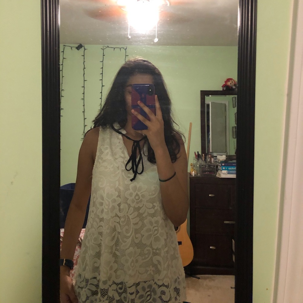 Black and White Lace Tank